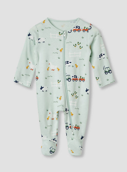 Juniors Round Neck Sleepsuit with Closed Feet - Cotton - Long Sleeves - Set of 3-baby-boys-clothing-nightwear-sleepsuits-image-3