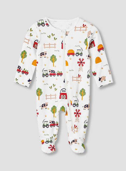 Juniors Round Neck Sleepsuit with Closed Feet - Cotton - Long Sleeves - Set of 3-baby-boys-clothing-nightwear-sleepsuits-image-4