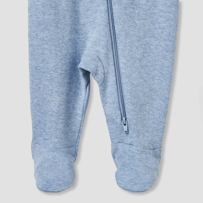 Juniors Round Neck Sleepsuit with Closed Feet - Cotton - Long Sleeves - Set of 3