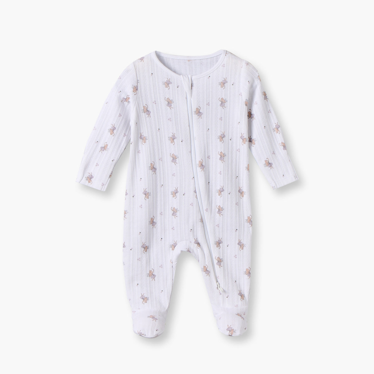 Pack of 3 Juniors Cotton Crew Neck Long Sleeves Sleepsuit with Fairy Print
