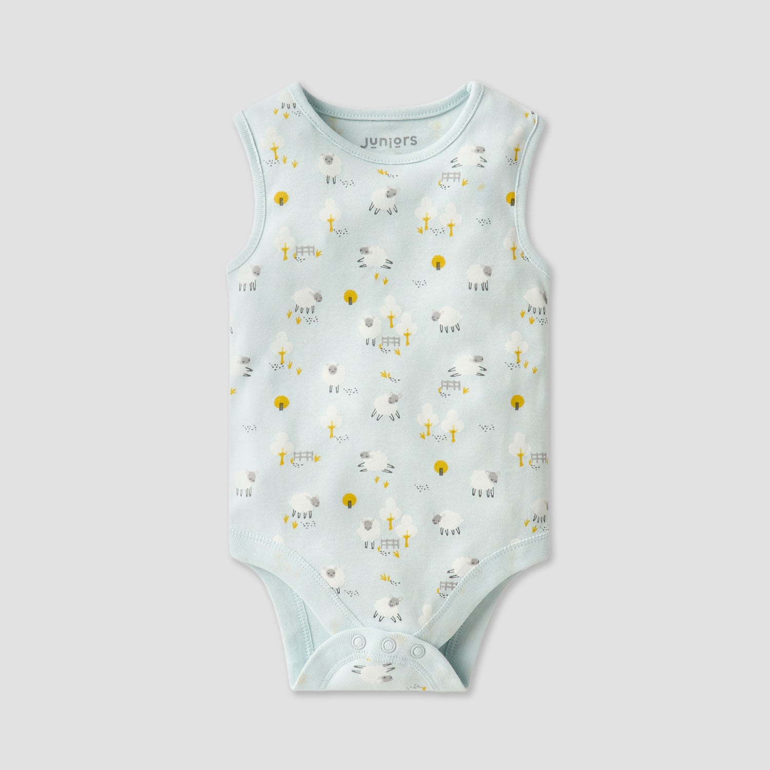 Juniors Printed Sleeveless Bodysuit with Button Closure - Set of 7