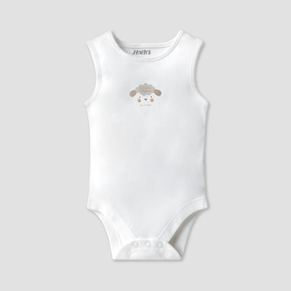 Juniors Printed Sleeveless Bodysuit with Button Closure - Set of 7