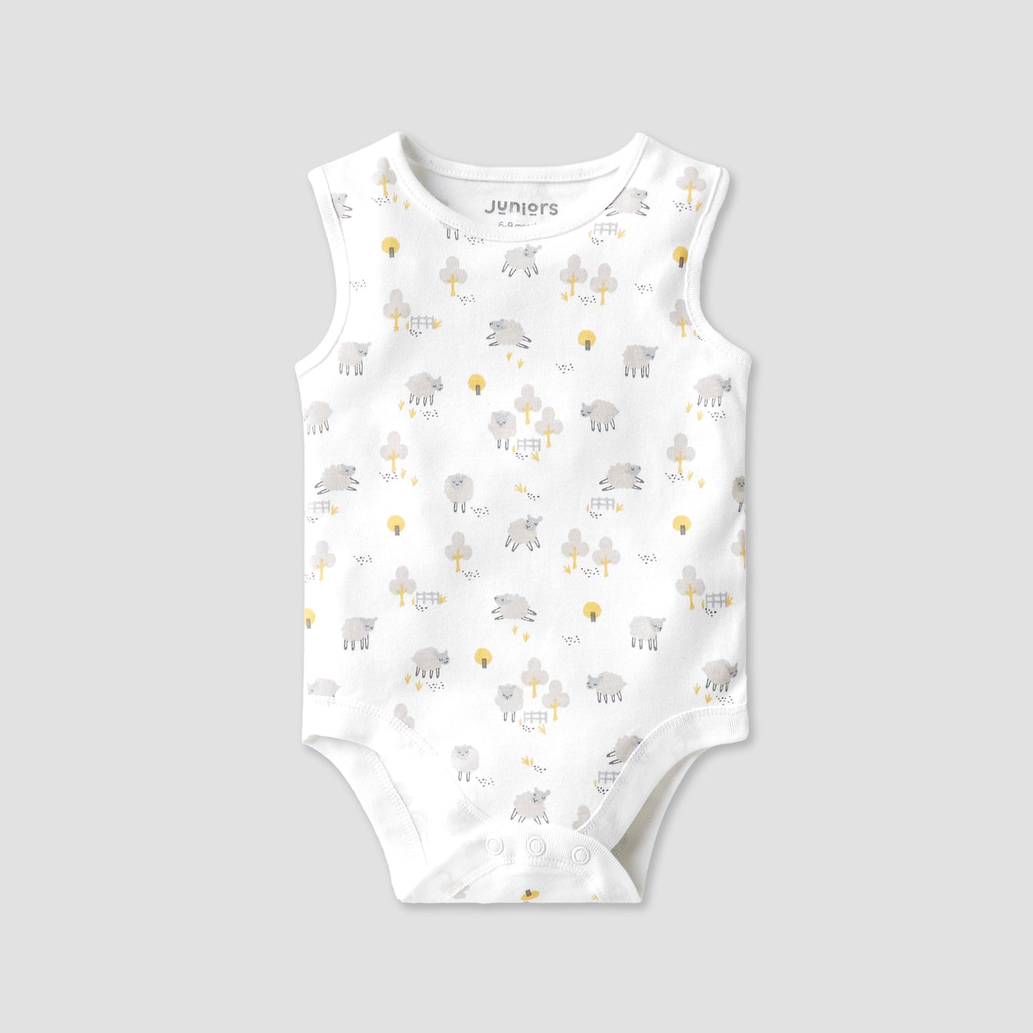 Juniors Printed Sleeveless Bodysuit with Button Closure - Set of 7