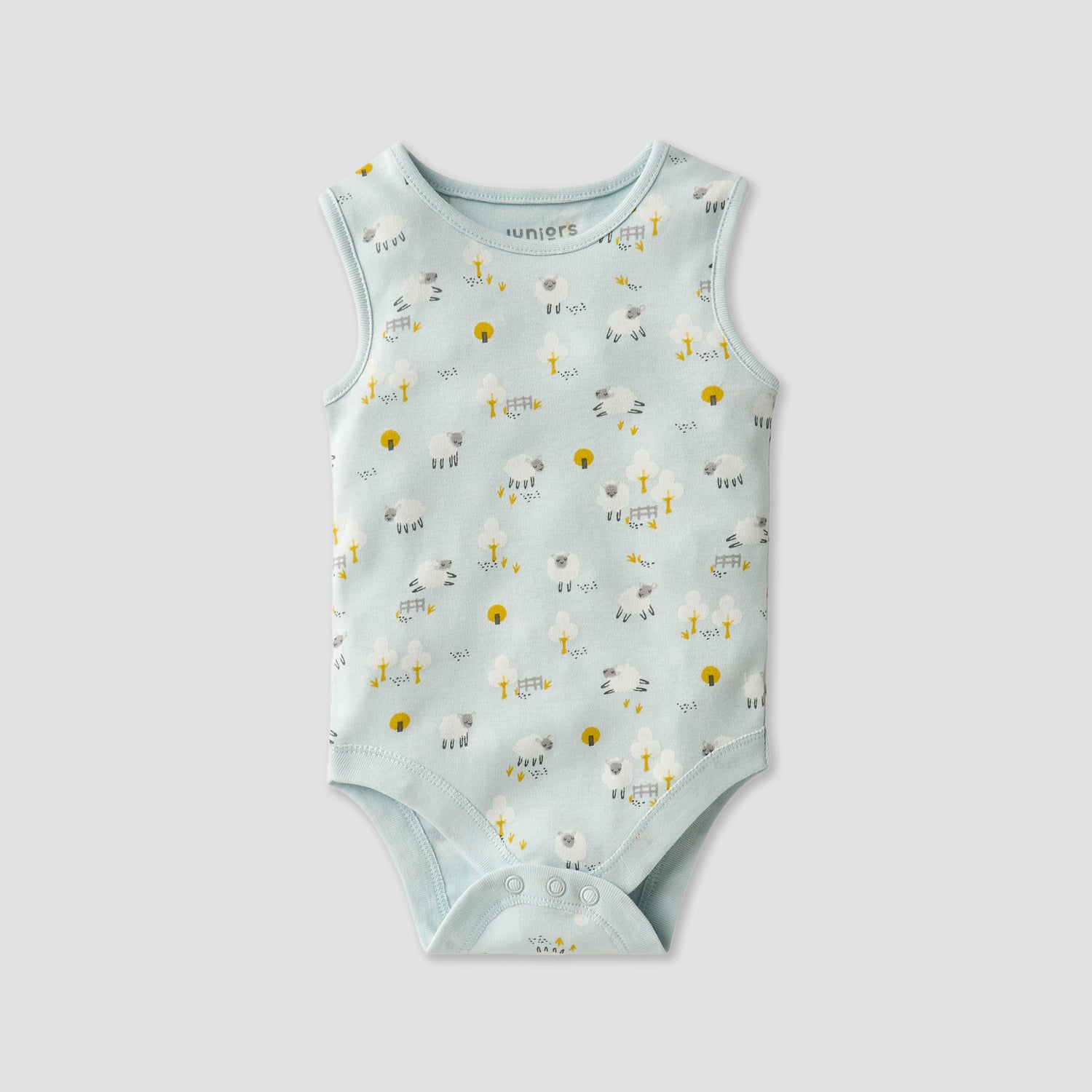 Juniors Printed Sleeveless Bodysuit with Button Closure - Set of 7
