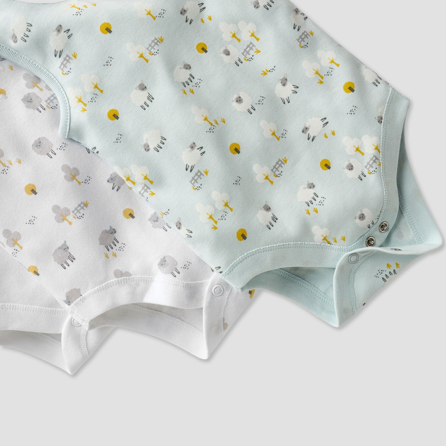 Juniors Printed Sleeveless Bodysuit with Button Closure - Set of 7