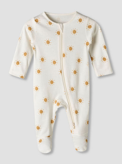 Pack of 3 Juniors Organic Cotton Round Neck Long Sleeves Sleepsuit with Print-baby-boys-clothing-nightwear-sleepsuits-image-2