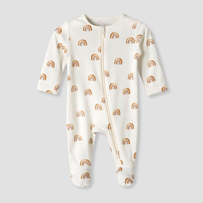 Pack of 3 Juniors Organic Cotton Round Neck Long Sleeves Sleepsuit with Print