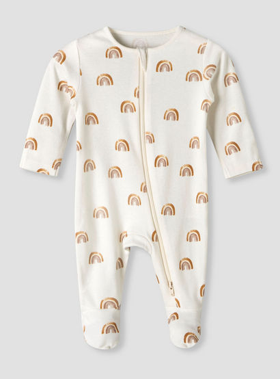 Pack of 3 Juniors Organic Cotton Round Neck Long Sleeves Sleepsuit with Print-baby-boys-clothing-nightwear-sleepsuits-image-4