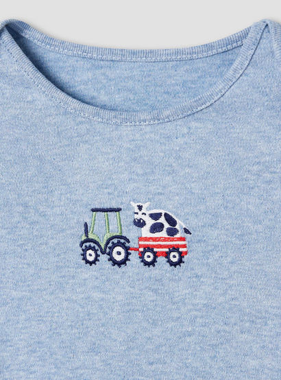 Juniors Farm Print Bodysuit with Short Sleeves and Button Closure - Set of 3-baby-boys-clothing-multipacks-image-5