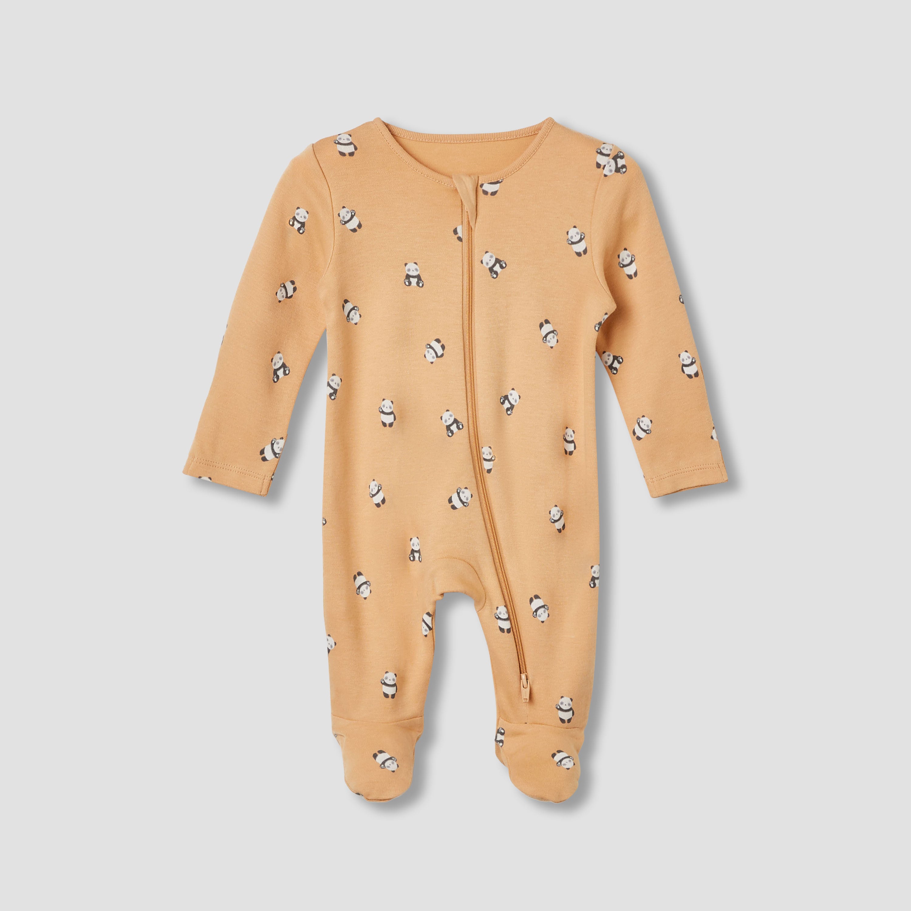 Juniors Cotton Round Neck Long Sleeves Sleepsuit with Safari Print, Set of 3