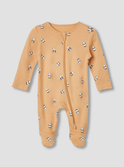 Juniors Cotton Round Neck Long Sleeves Sleepsuit with Safari Print, Set of 3-baby-boys-clothing-nightwear-sleepsuits-image-2