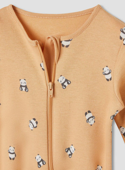 Juniors Cotton Round Neck Long Sleeves Sleepsuit with Safari Print, Set of 3-baby-boys-clothing-nightwear-sleepsuits-image-5