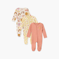 Pack of 3 Juniors Cotton Round Neck Long Sleeves Sleepsuit with Floral Print-undefined-image-1