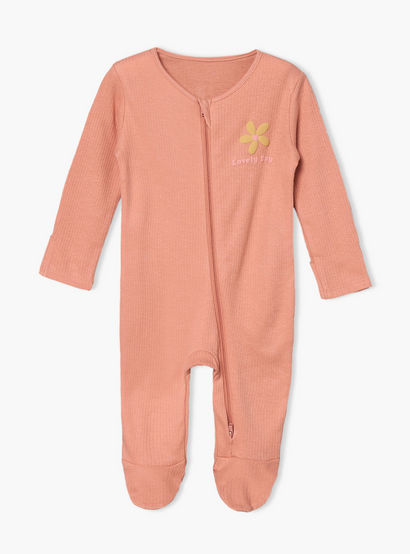 Pack of 3 Juniors Cotton Round Neck Long Sleeves Sleepsuit with Floral Print-baby-girls-clothing-nightwear-sleepsuits-image-5