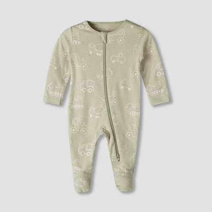 Pack of 3 Juniors Organic Cotton Round Neck Long Sleeves Sleepsuit with Print
