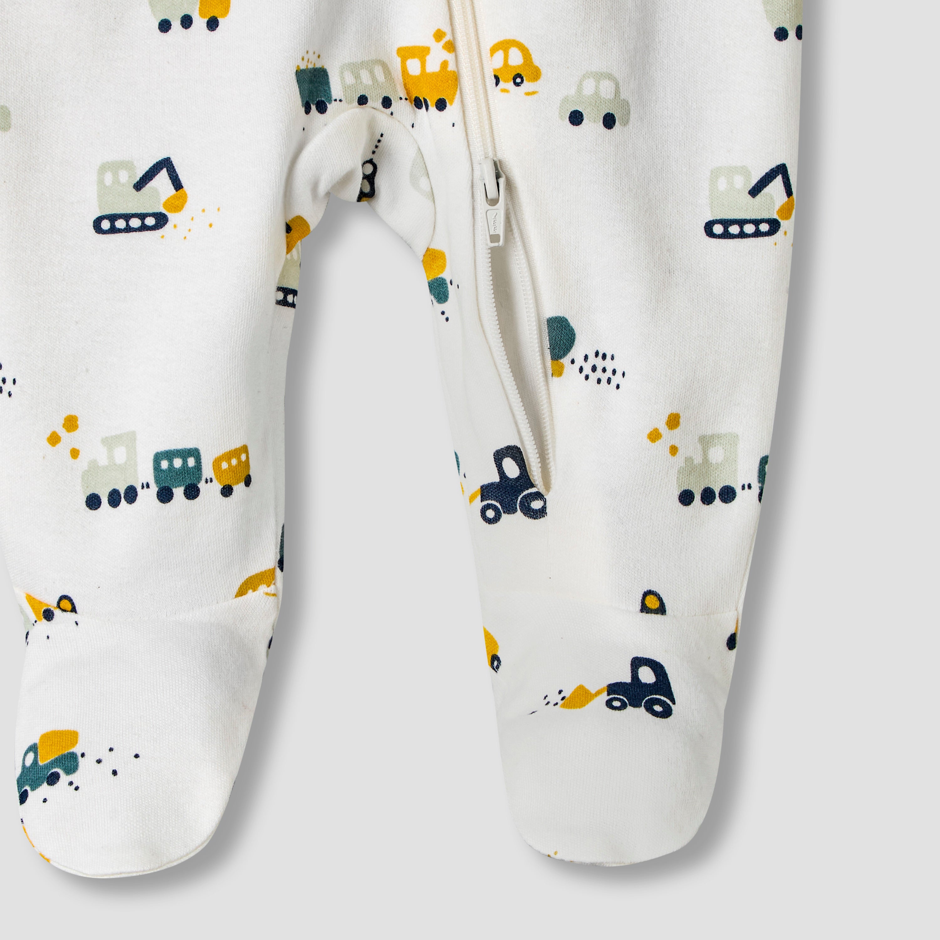 Pack of 3 Juniors Organic Cotton Round Neck Long Sleeves Sleepsuit with Print