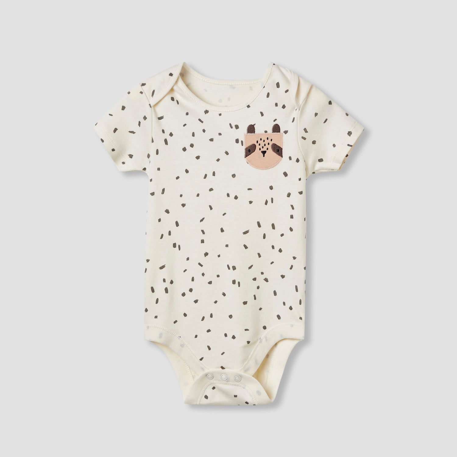 Juniors Printed Bodysuit with Short Sleeves and Button Closure - Set of 3