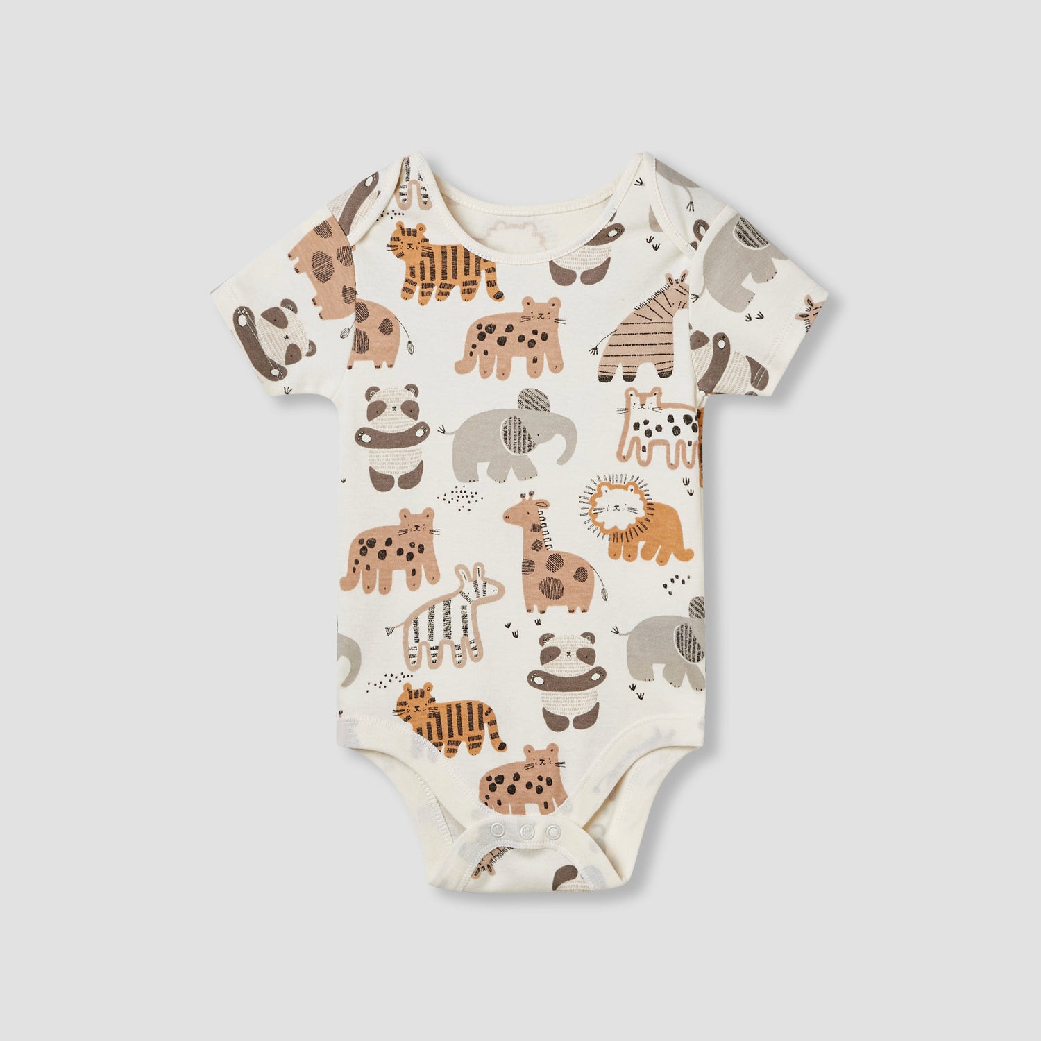 Juniors Printed Bodysuit with Short Sleeves and Button Closure - Set of 3