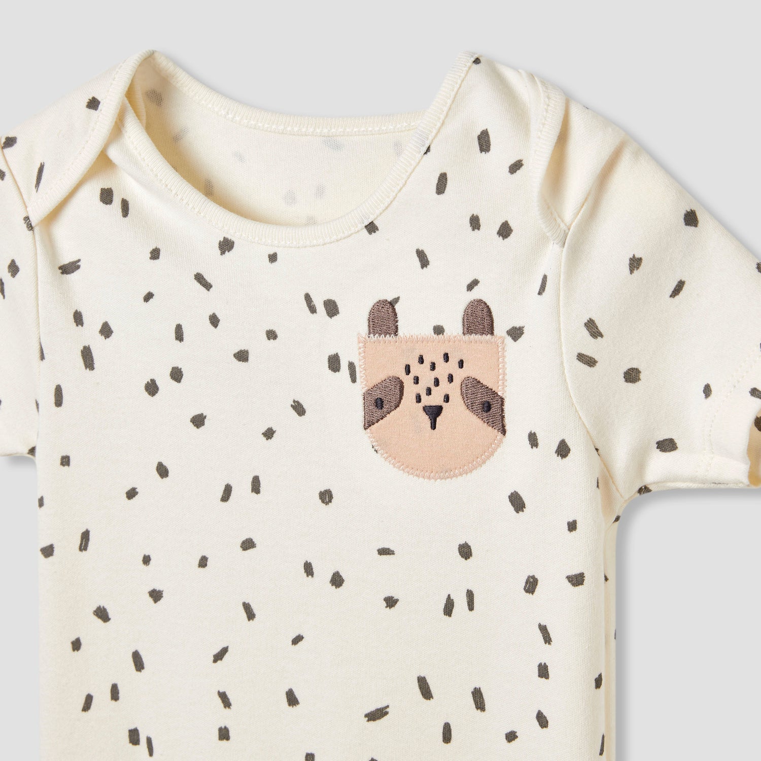 Juniors Printed Bodysuit with Short Sleeves and Button Closure - Set of 3