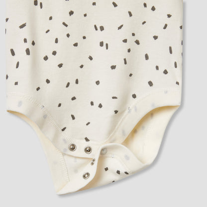 Juniors Printed Bodysuit with Short Sleeves and Button Closure - Set of 3