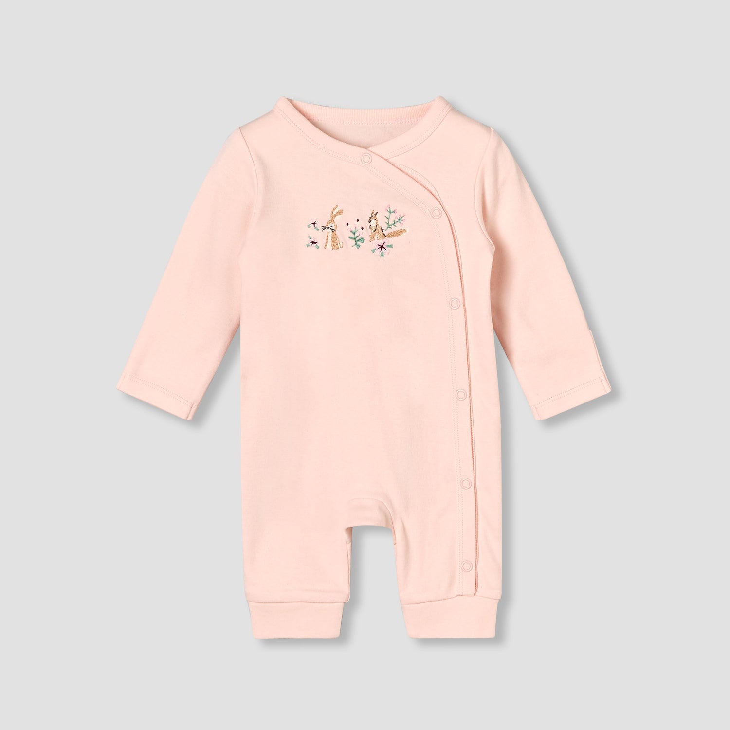Pack of 3 Juniors Round Neck Long Sleeves Sleepsuit with Button Closure