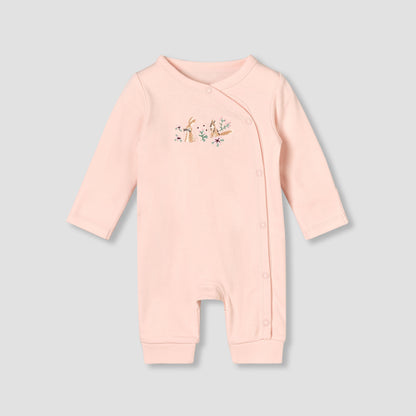 Pack of 3 Juniors Round Neck Long Sleeves Sleepsuit with Button Closure