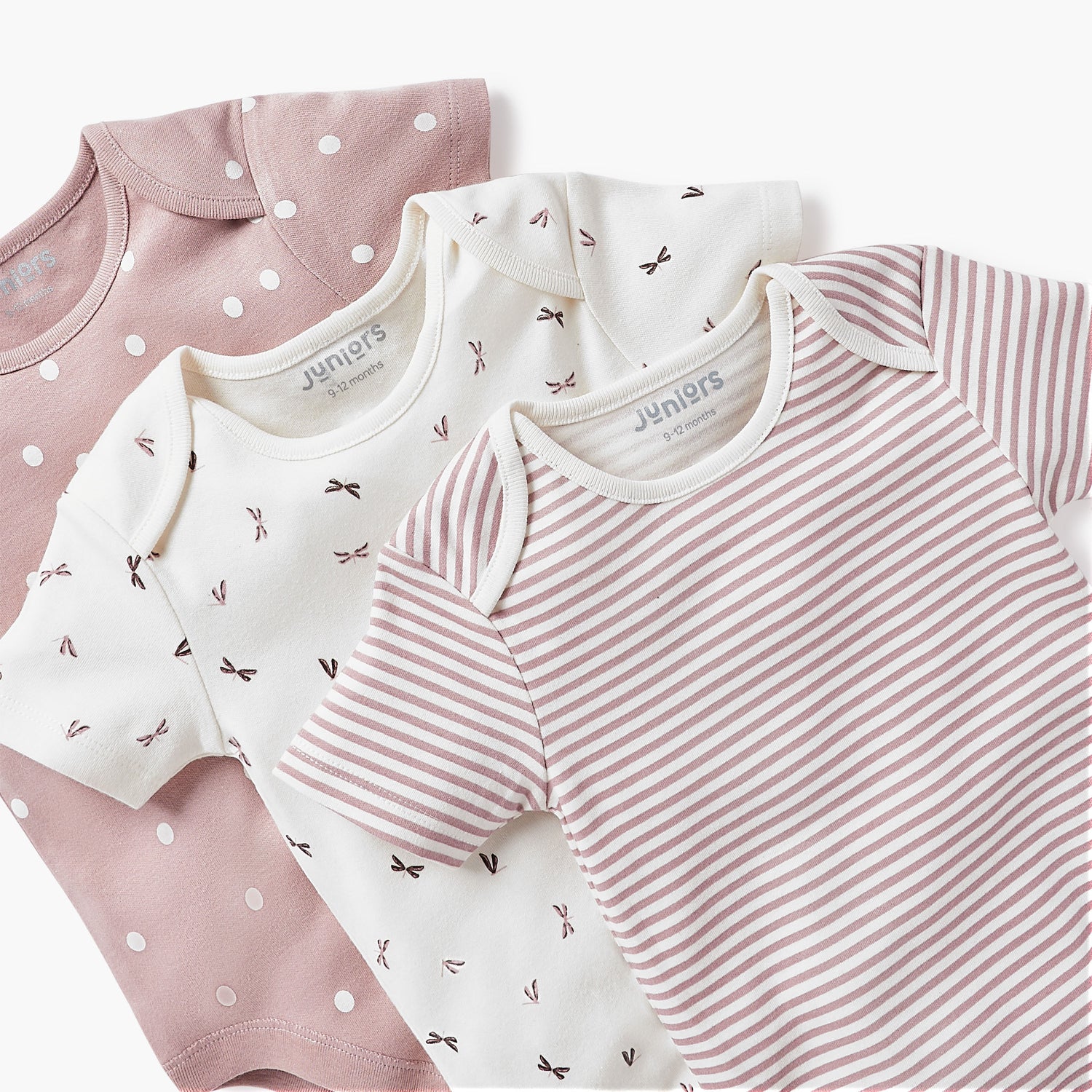 Juniors Animal Print Envelope Neck Bodysuit with Button Closure - Set of 3