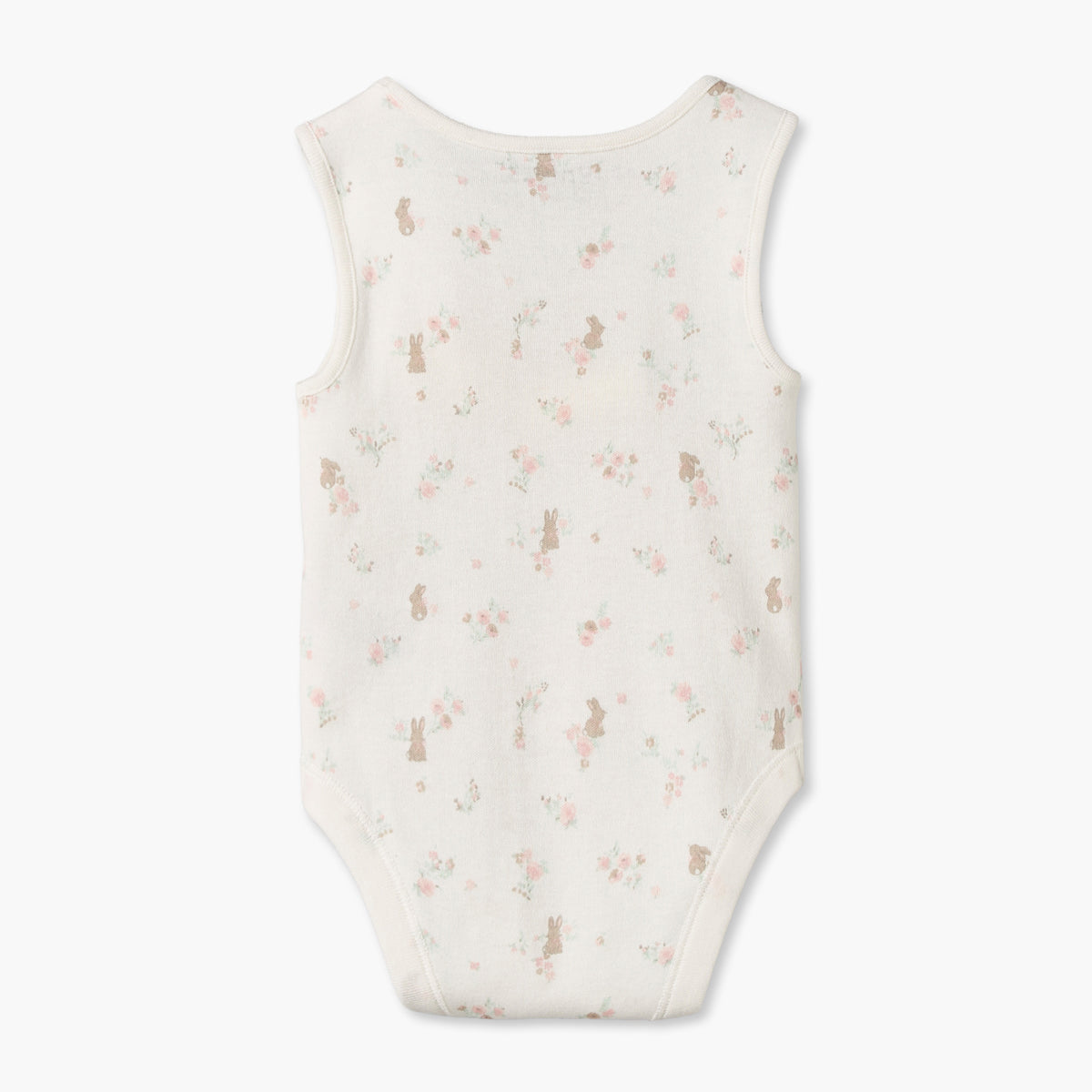 Pack of 7 Juniors Cotton Crew Neck Sleeveless Bodysuit with Floral Print