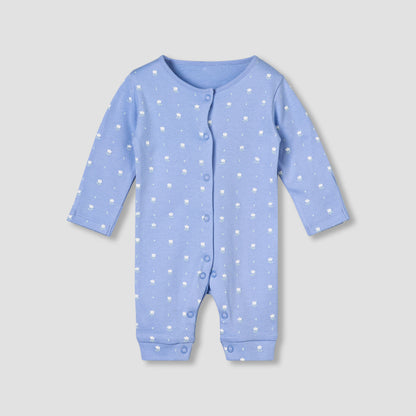 Pack of 3 Juniors Round Neck Long Sleeves Sleepsuit with Print
