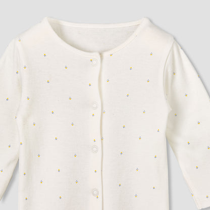 Pack of 3 Juniors Round Neck Long Sleeves Sleepsuit with Print