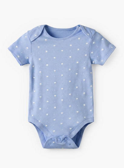 Pack of 3 Juniors Cotton Crew Neck Short Sleeves Bodysuit with Floral Print-baby-girls-clothing-bodysuits-image-3