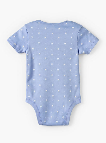 Pack of 3 Juniors Cotton Crew Neck Short Sleeves Bodysuit with Floral Print-baby-girls-clothing-bodysuits-image-4