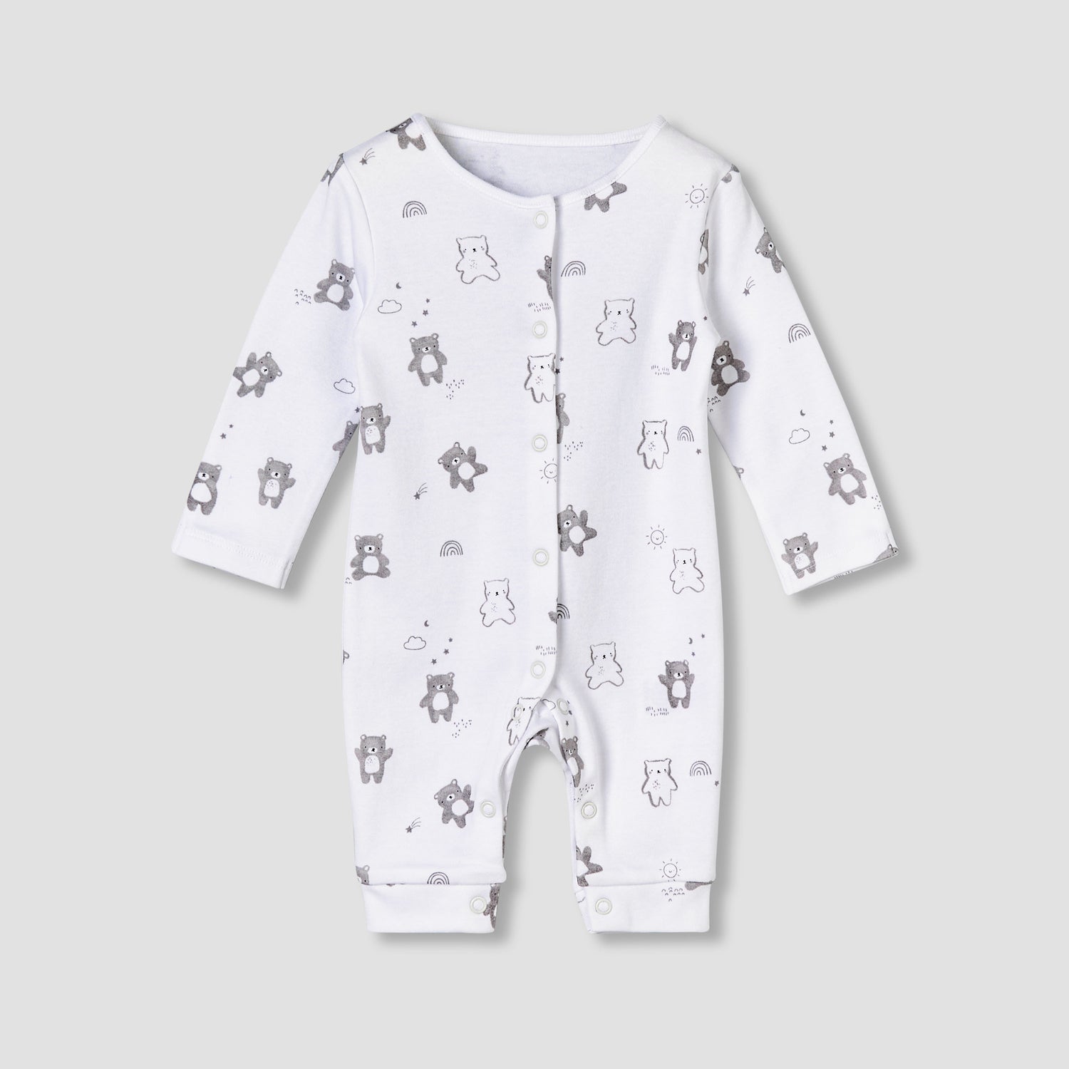 Pack of 3 Juniors Round Neck Long Sleeves Sleepsuit with Print