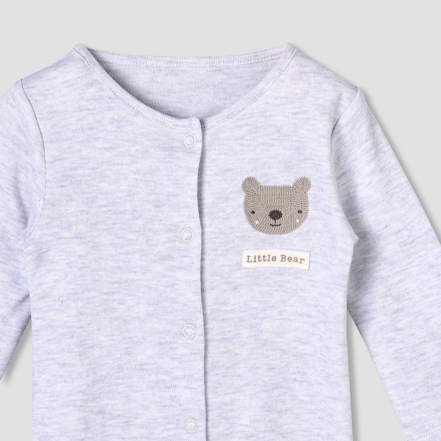 Pack of 3 Juniors Round Neck Long Sleeves Sleepsuit with Print