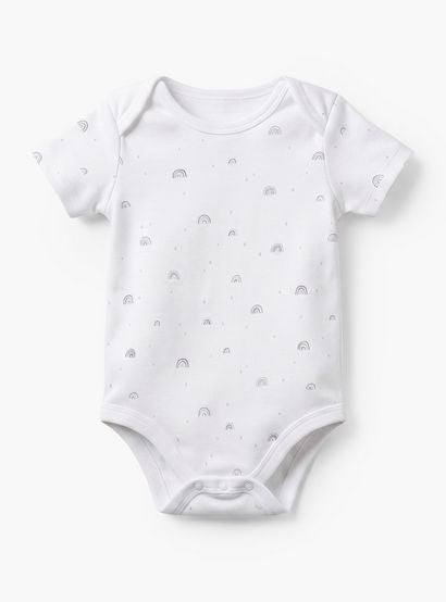 Pack of 3 Juniors Round Neck Short Sleeves Bodysuit with Snap Button Closure-baby-boys-clothing-bodysuits-image-3