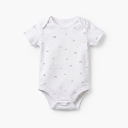 Pack of 3 Juniors Round Neck Short Sleeves Bodysuit with Snap Button Closure