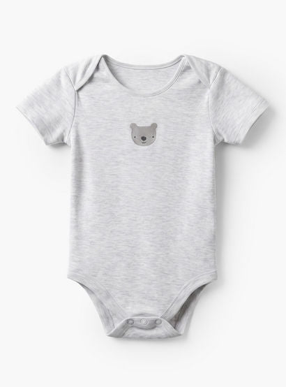 Pack of 3 Juniors Round Neck Short Sleeves Bodysuit with Snap Button Closure-baby-boys-clothing-bodysuits-image-6