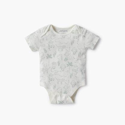 Juniors Animal Print Bodysuit with Envelope Neck - Set of 3