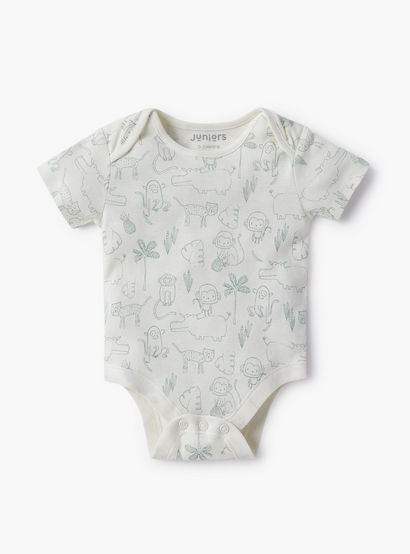 Juniors Animal Print Bodysuit with Envelope Neck - Set of 3-baby-girls-clothing-bodysuits-image-2