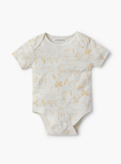 Juniors Animal Print Bodysuit with Envelope Neck - Set of 3-baby-girls-clothing-bodysuits-image-3