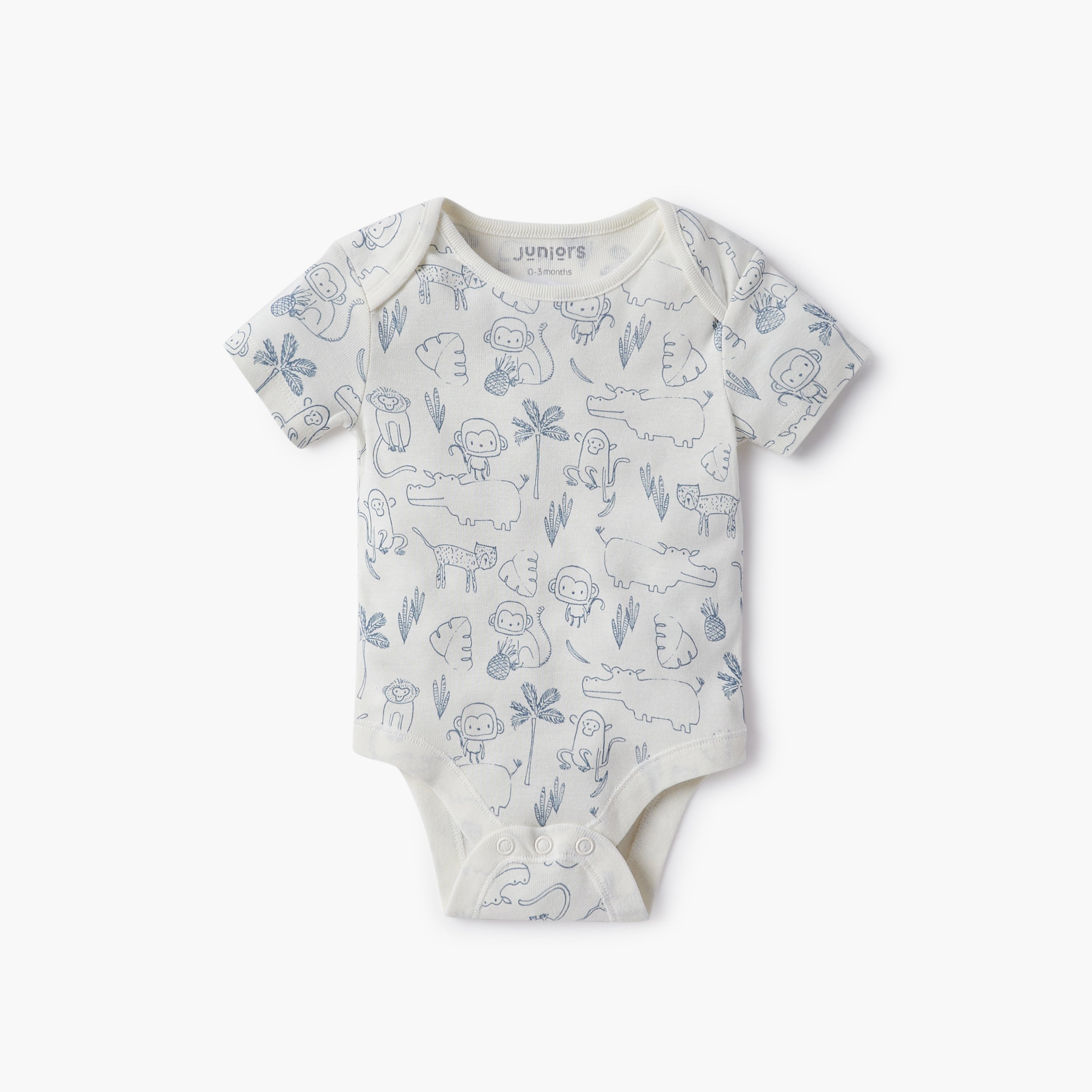 Juniors Animal Print Bodysuit with Envelope Neck - Set of 3