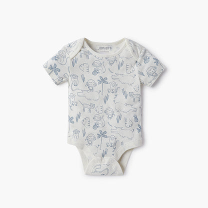 Juniors Animal Print Bodysuit with Envelope Neck - Set of 3