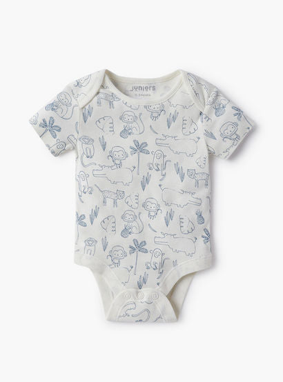Juniors Animal Print Bodysuit with Envelope Neck - Set of 3-baby-girls-clothing-bodysuits-image-4