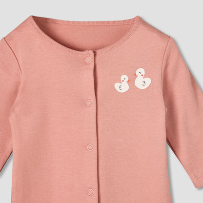 Pack of 5 Juniors Cotton Round Neck Long Sleeves Sleepsuit with Print