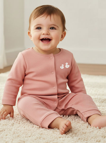 Pack of 5 Juniors Cotton Round Neck Long Sleeves Sleepsuit with Print-baby-girls-clothing-nightwear-sleepsuits-image-2