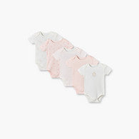 Pack of 5 Juniors Cotton Crew Neck Short Sleeves Bodysuit with Assorted Print-undefined-image-1