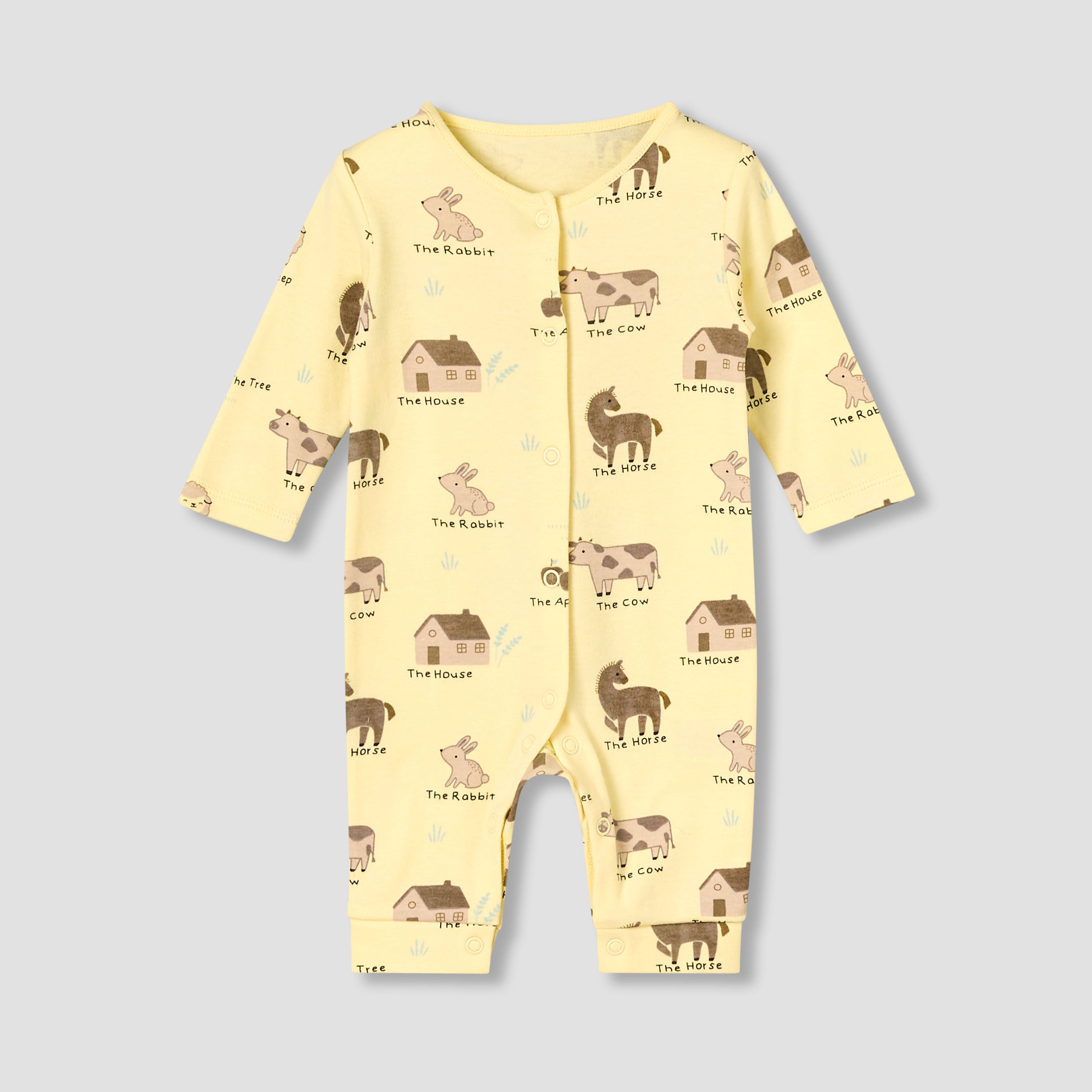 Pack of 5 Juniors Round Neck Long Sleeves Sleepsuit with Print