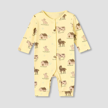 Pack of 5 Juniors Round Neck Long Sleeves Sleepsuit with Print