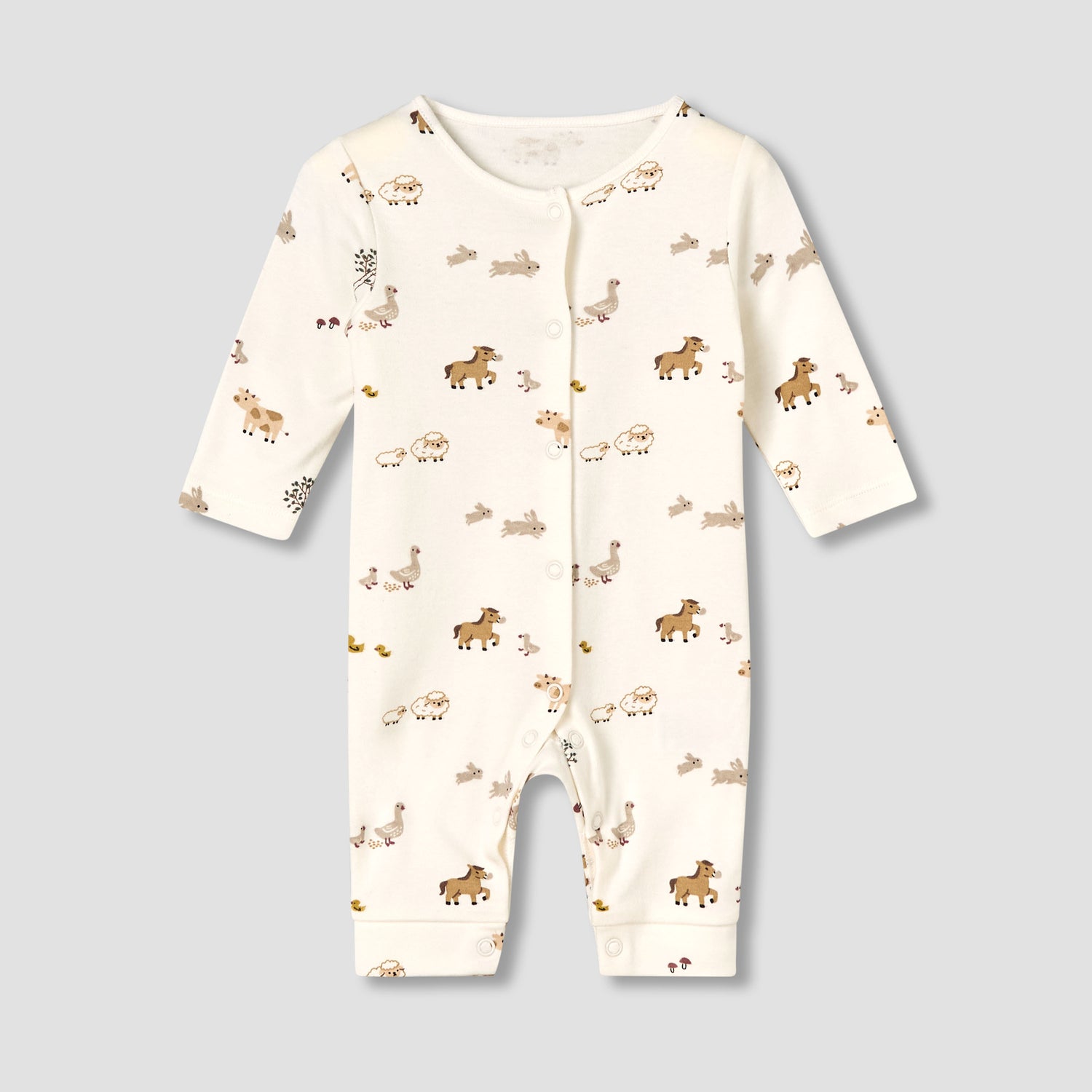 Pack of 5 Juniors Round Neck Long Sleeves Sleepsuit with Print