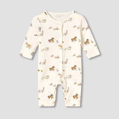 Pack of 5 Juniors Round Neck Long Sleeves Sleepsuit with Print